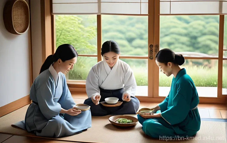 한의학 연구 논문 정리 - A serene laboratory setting where modern scientific equipment (microscopes, beakers) coexists with e...
